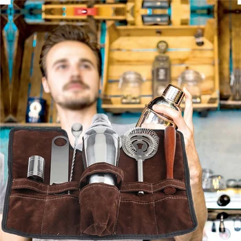 

7pcs Drinks Shaker Tools Set 550ml Home Kitchen Barware Storage Bag Stainless Steel Alcohol Drinks Shaker Tool Kit