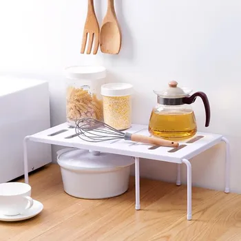 

Retractable Shelf Stackable Sliding Rack Organizer Shelfs Kitchen Iron Storage Rack For Cabinets Tableware Countertops For Home
