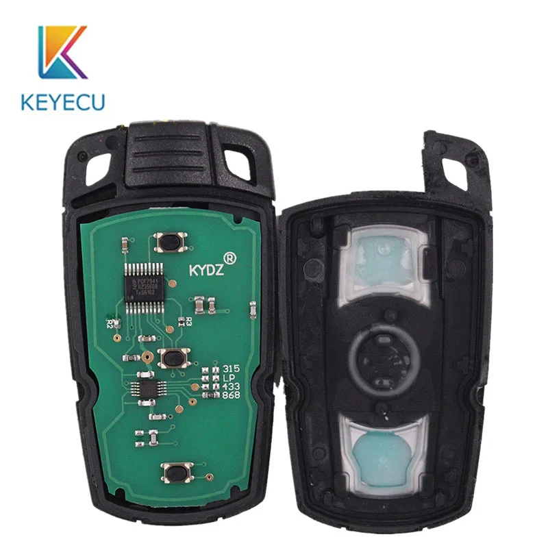 KEYECU 10PCS Remote Key Fob 3 Button 315LP /315/433/868MHz PCF7945 Chip KYDZ Board CAS3 CAS3+ for BMW 1 3 5 6 7 Series X5 X6 Z4
