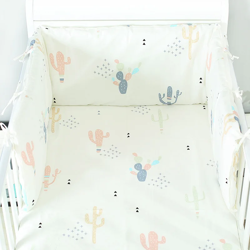 

One-piece Baby Crib Bumpers Safely Cotton Newborn Bumpers Baby Bed Protector Pad Detachble Baby Cot Bedding Length 160/180/200cm