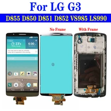 Écran tactile LCD avec châssis pour LG G3 écran de téléphone portable D855 D850 D851 D852 VS985 LS990 Pièces d'entretien de remplacement 5.5 pouces=