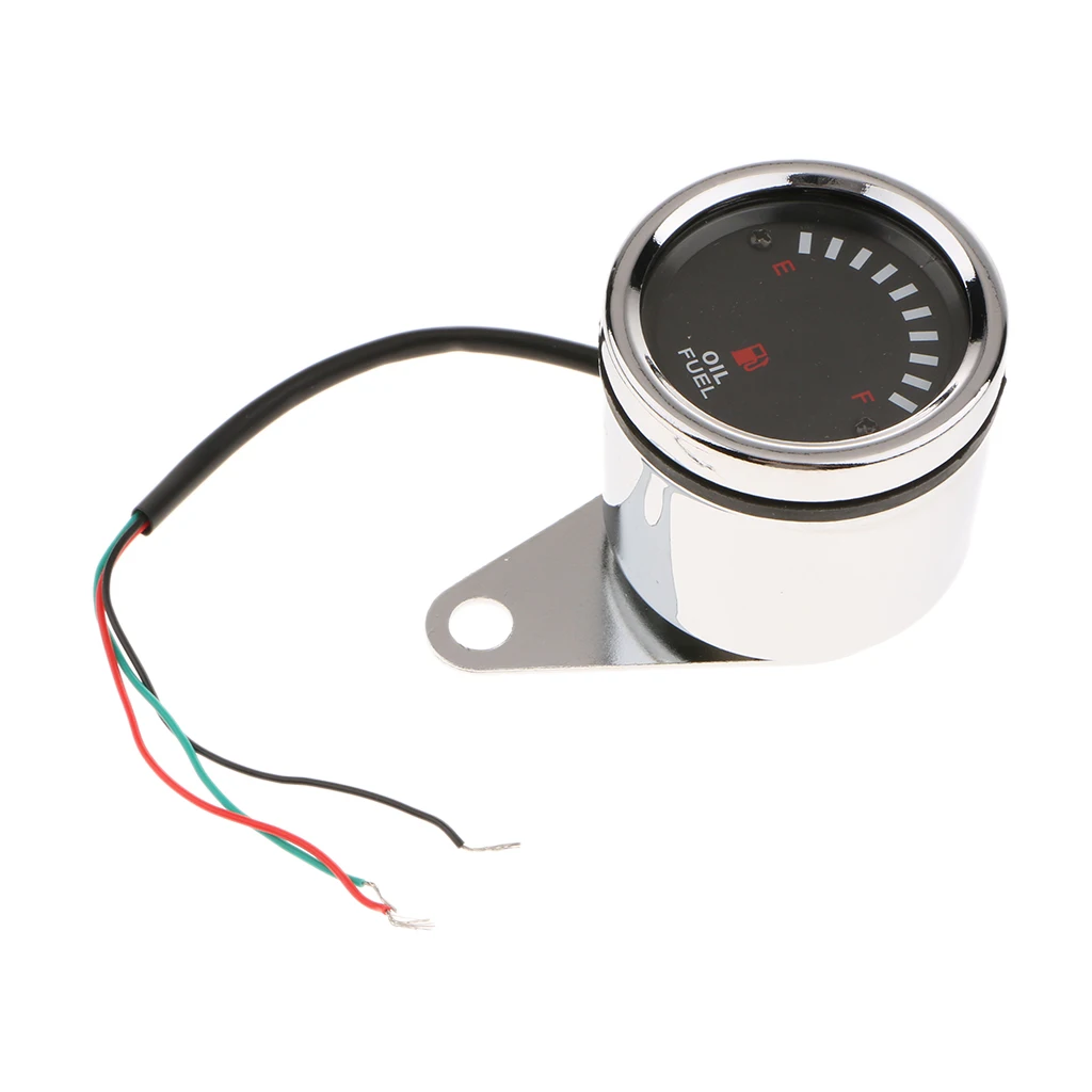 LED Fuel Level Gauge 12V DC Fuel Indicator Universal Car Motorcycle 60mm