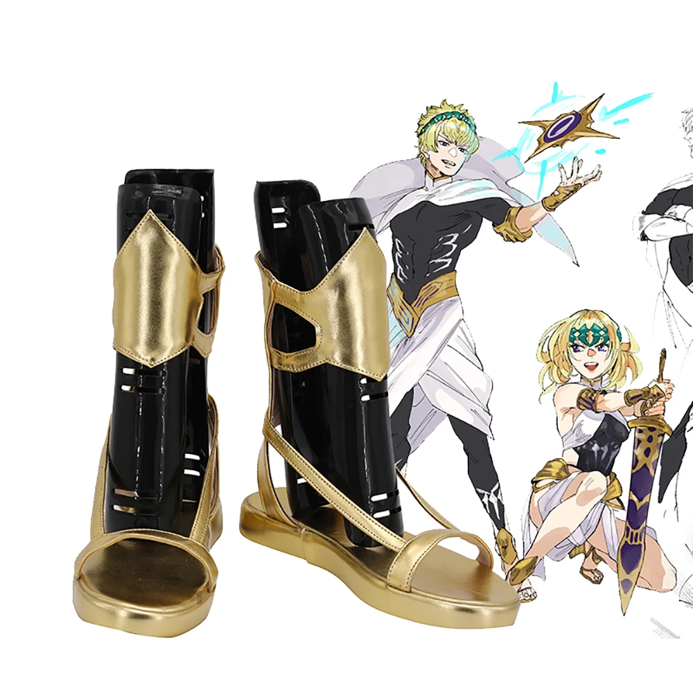 

FGO Gemini Twins Shoes Cosplay Fate Grand Order Castor & Pollux Cosplay Sandals Golden Shoes Custom Made