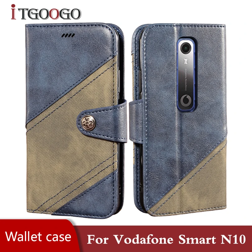 Для Vodafone Smart N10 кожаный чехол-книжка на заднюю панель противоударный Магнитный
