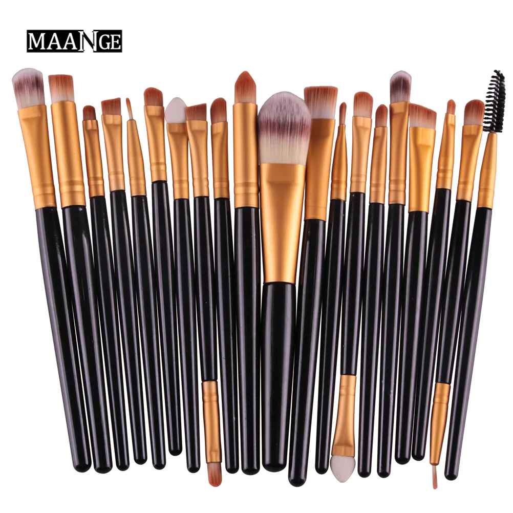 20Pcs-HJ ESSANCEYA 3/20 шт. кисти для макияжа набор кистей для макияжа с деревянной основа, тени для глаз, подводка для глаз, карандаш для губ набор кисточек для макияжа кисточки maquiagem - Handle Color: 20Pcs-HJ