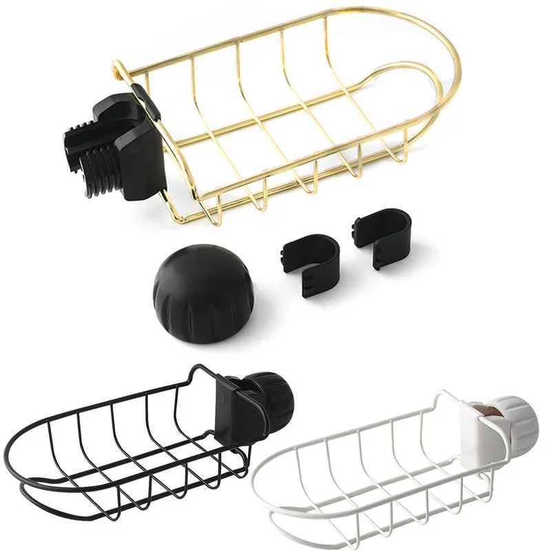 

1PC Iron Kitchen Sink Sponge Storage Rack Kitchen Bathroom Accessories Towel Rack Holder Dish Drain Soap Brush Organizer Shelf