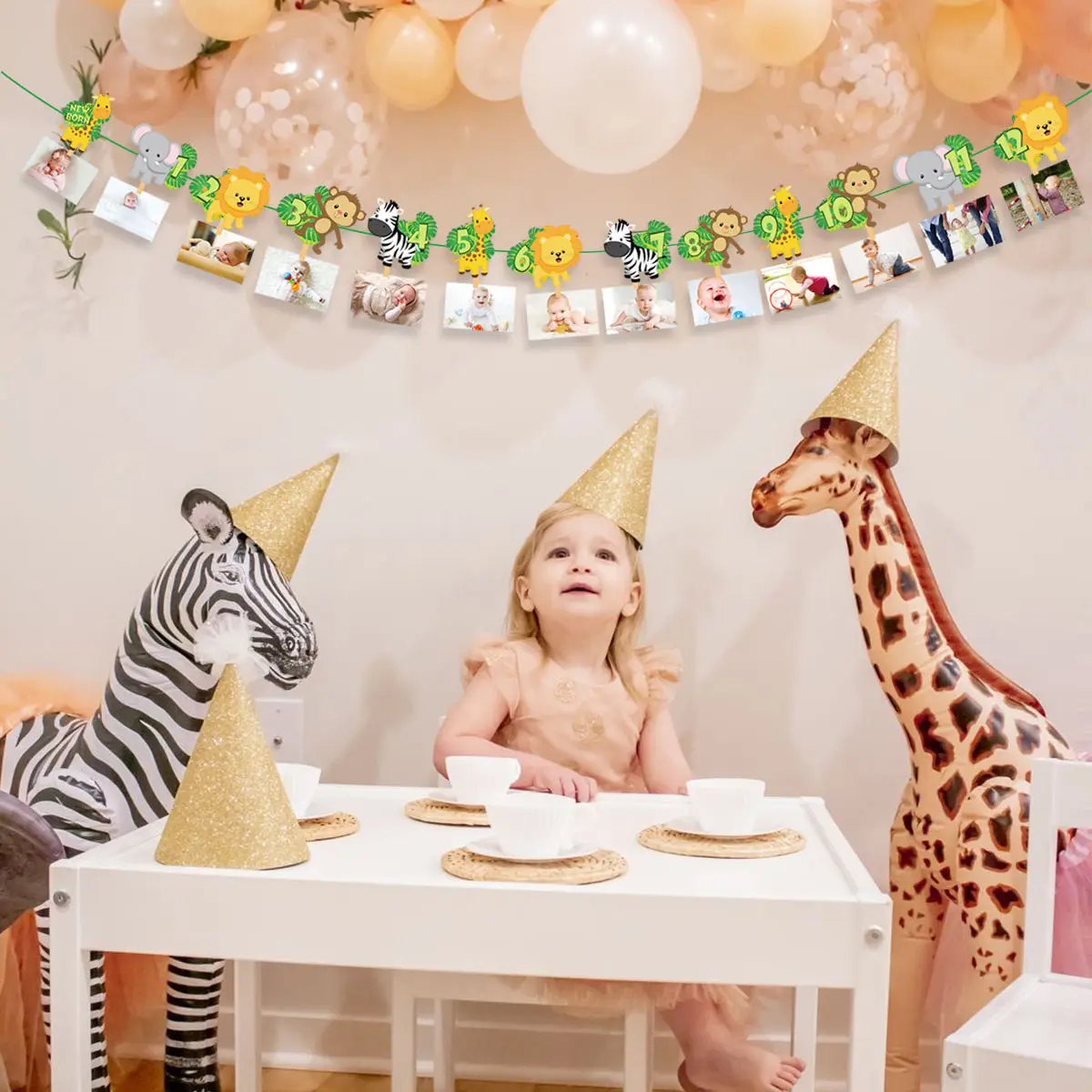 PATIMATE Safari Animals Banner Jungle Party Decoration Baby Shower Safari Party Decor Kids Jungle Animals Birthday Party favors