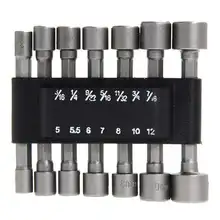 7 шт. 14 размеров HSS 4241 шуруповерт гайка шуруповерт набор метрических торцевых гаечных ключей винт 1/4 ''шестигранный хвостовик Hnad разъемы для инструментов