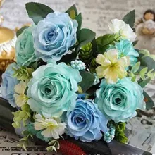 Европейские Искусственные цветы из шишек розы и сосны, искусственные цветы, украшение для дома, свадьбы, ручная работа, сделай сам