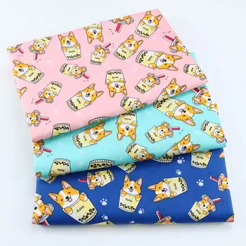 

New Cup Dogs Printed Diy Sewing Cloth For Patchwork Quilting Baby Cribs Cushions Dress Handmade Tissus Tilda 100% Cotton Fabric