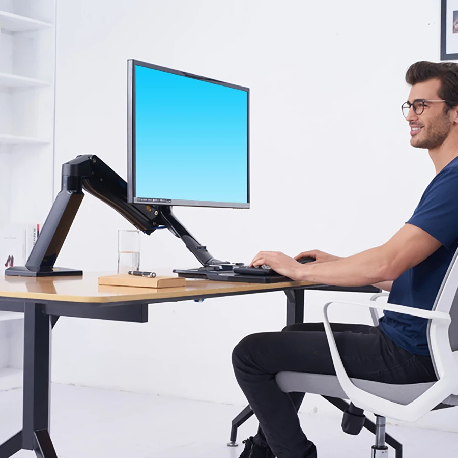 NB40 Ergonomic Height Adjust Computer Sit Stand Workstation 22-32 Inch Monitor Mount Bracket with Keyboard Plate Desk Stand 28 NB40 Ergonomic Height Adjust Computer Sit Stand Workstation 22-32 Inch Monitor Mount Bracket with Keyboard Plate Desk Stand 23
