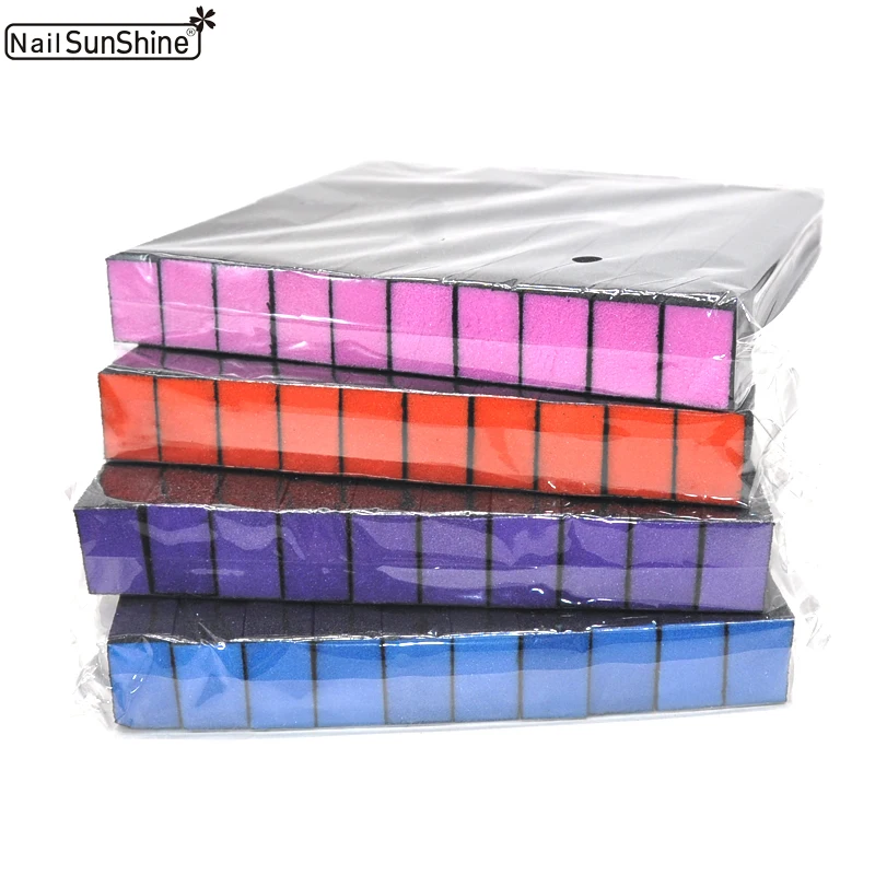 50 Pcs/lot Black Sanding Nail File Block Colorful Sponge Buffer Block UV Gel Polishing Nails Accessories Tools Manicure Kit