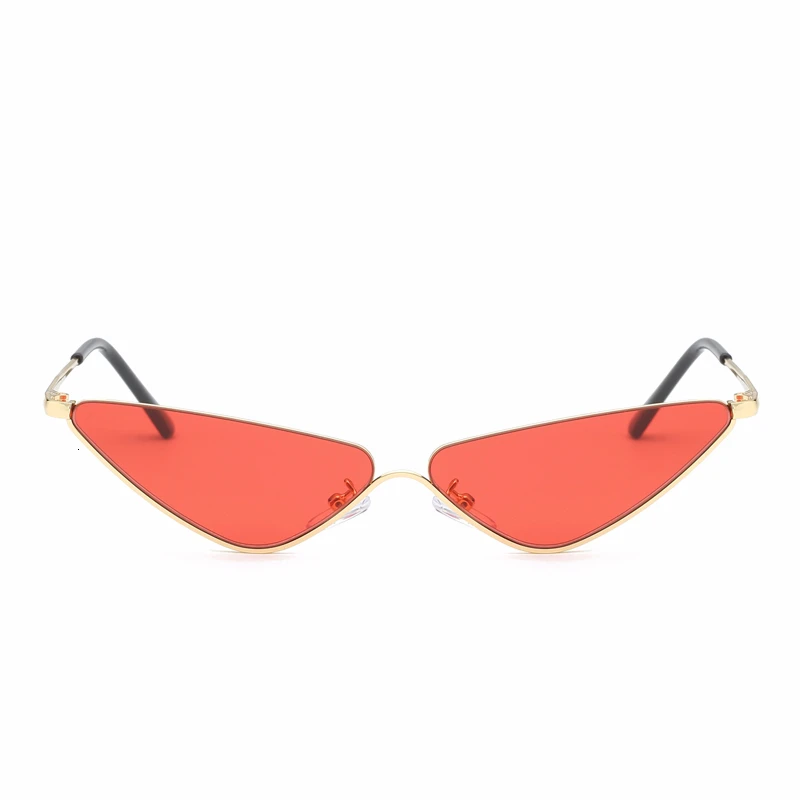 

Vintage Small Cat Eye Sunglasses Women Brand Designer Metal Half Frame Shade Triangle Eyeglasses Retro Trend Cateye Sun Glasses
