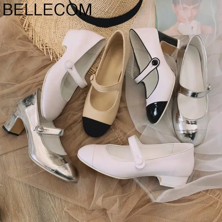 

BELLECOM Autumn New Female Leather Flat sole loafers women Shoes woman Shallow Comfortable Single Shoes zapatos de mujer