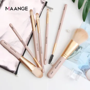 

MAANGE 7 Pcs Makeup Brushes Set With PU Bag Eyelash Eyebrow Eye Shadow Blush Blending Brush Portable Travel Make Up Tool Kits