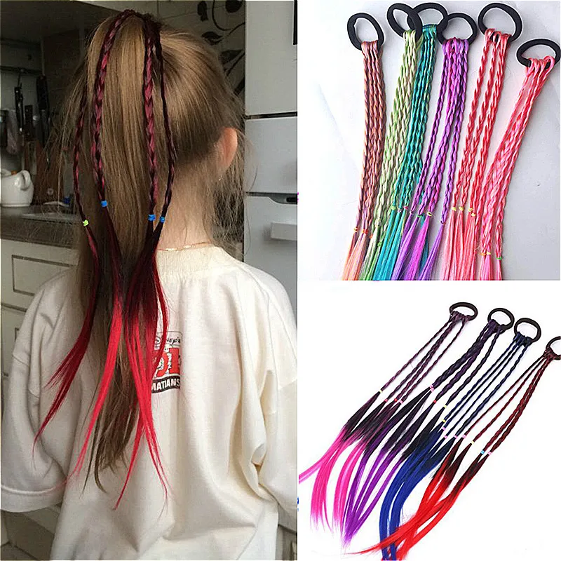Kids Wig Hair-Accessories Hair-Band Headdress Rubber Braid Elastic Child New Gift Twist