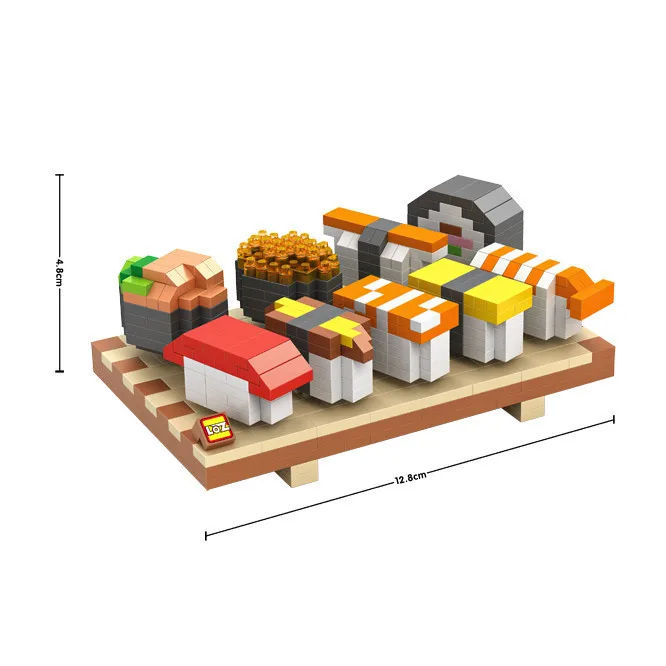 

LOZ Gourmet Series Small Particles of Diamond Building Blocks Japan Sushi Combo Sushi Women's Outfits Block 9392