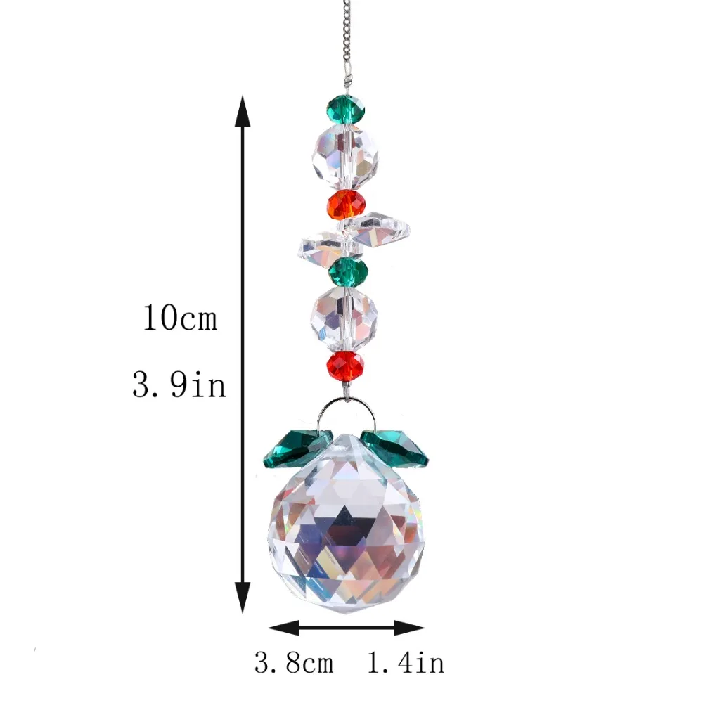 H&D Glass Crystal Ball Prism Rainbow Maker Chakra Hanging Suncatcher Window Sun Catcher Gift Home Wedding Decoration,Pack of 3