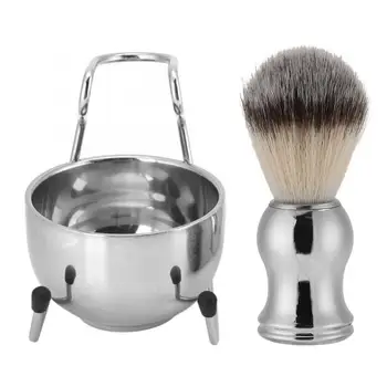 

Adjustable Straight Razor Stainless Steel Shaving Brush Beard Brush Holder Stand Soap Bowl Shaving Tool Set Safety Razor