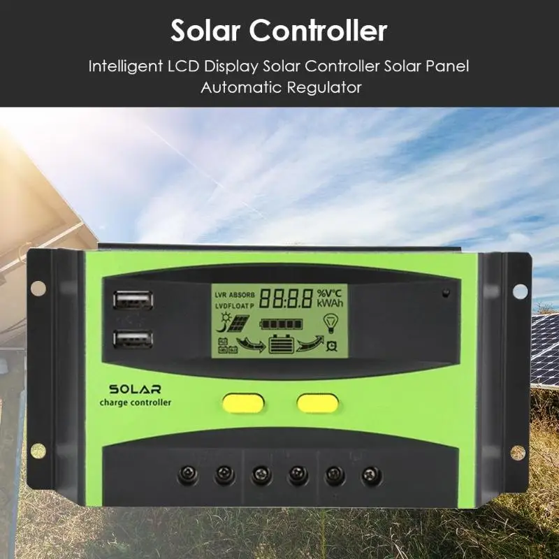

Automatic Solar Controller Temperature Compensation Solar Panel Battery Regulator LCD Charging Universal Electrical Equipment