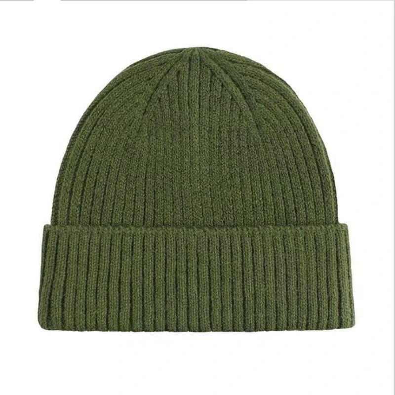 Knitting Vertical Stripes Unisex Beanie Hat Simple Casual Tide Crimping Dome Autumn Winter Hat Adult Cap designer skully hat