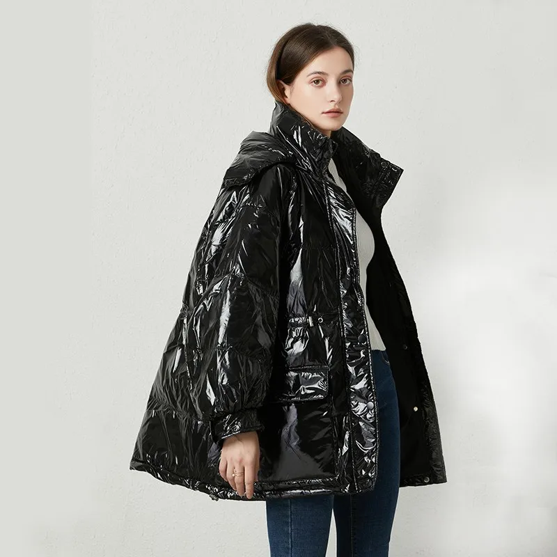 FTLZZ New Winter Women Loose Bright Color Down