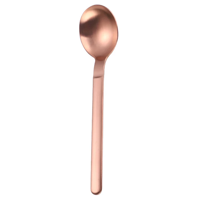 Rose Gold Tofok 304 нержавеющая стальная длинная ручка красочная Ложка Столовые приборы кофе для питья крем десерт Совок коктейльное перемешивание ковш - Color: Rose Gold