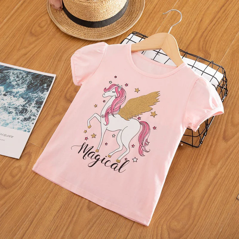 Kids Girl T Shirt Summer Baby Girls Cotton Tops Toddler Tees Clothes Children Clothing Unicorn T-shirts Short Sleeve Wear baby cotton t shirts	