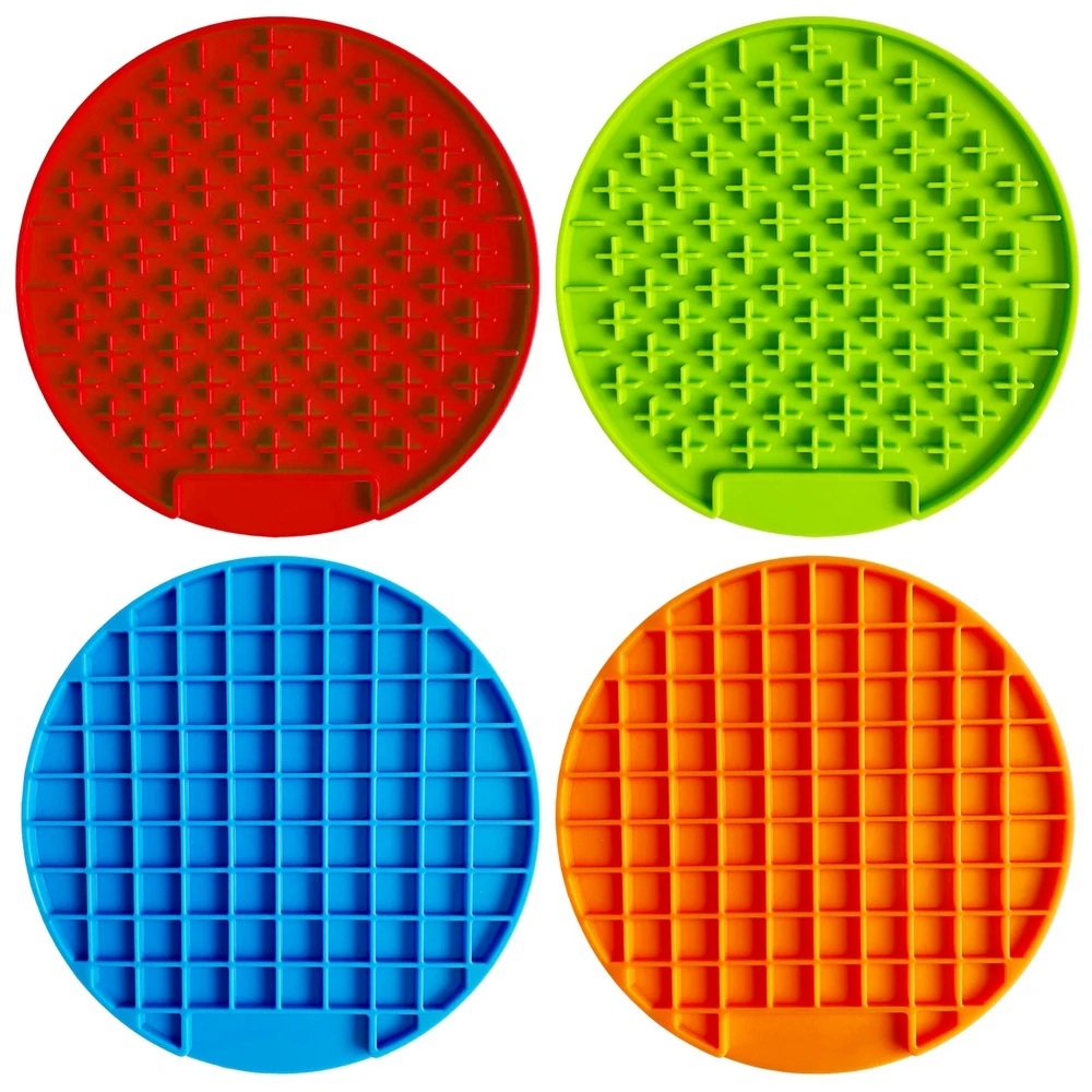 Tapete de comida lenta para perros y gatos, cuenco de alimentación de perro mascota, almohadilla de lamer de silicona para alimentación lenta, suministros de tratamiento para mascotas