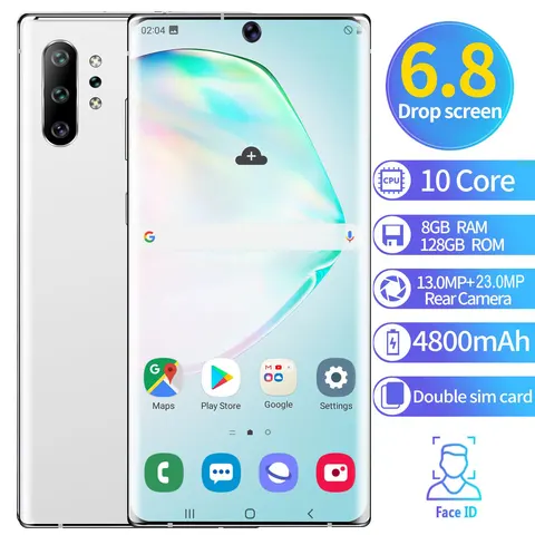 Smartphone 6 8  Cellphones Android Fingerprint Face Unlock Dual Camera Smart Mobile Cell Phone Global Version
