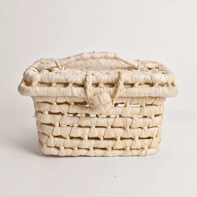 

Cute Kids Straw Bag Rattan Storage Box Handbag Outdoor Picnic Basket Retro Suitcase Props Bag Travel Bamboo bag Bolsas De Mujer
