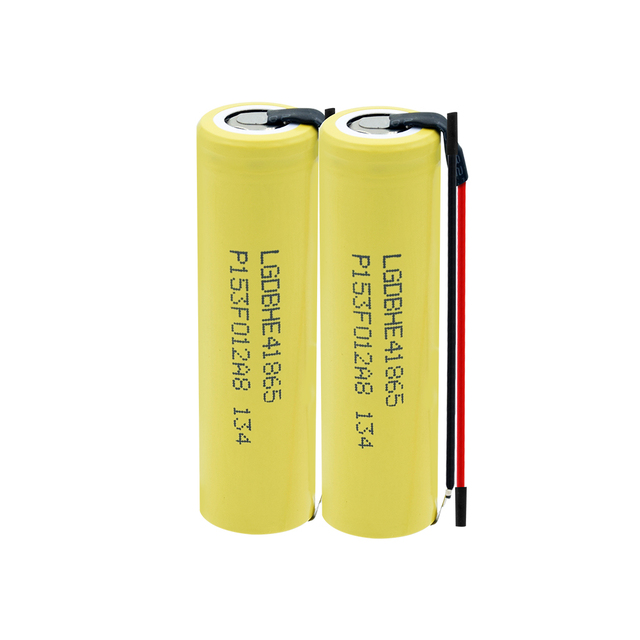 Rechargeable 3.7V 18650 Lithium  batteries  2500mAh Li-lon Battery 18650 35A discharge For Flashlight + DIY Silica gel Cable