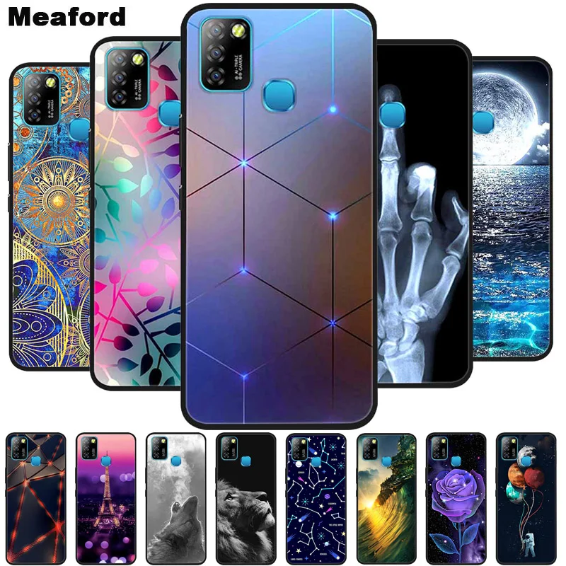 For Infinix Smart 5 Case Shockproof Soft silicone TPU Back Cover Phone Cases X657 X657C Cute Cartoon Coque | Мобильные телефоны и