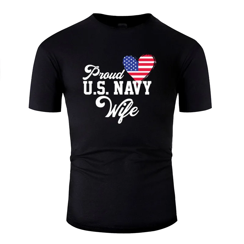 С принтом Proud U.S. Navy Wife, подарок, футболка «С Днем Рождения» мужские рубашки с круглым вырезом, Юмористические мужские футболки