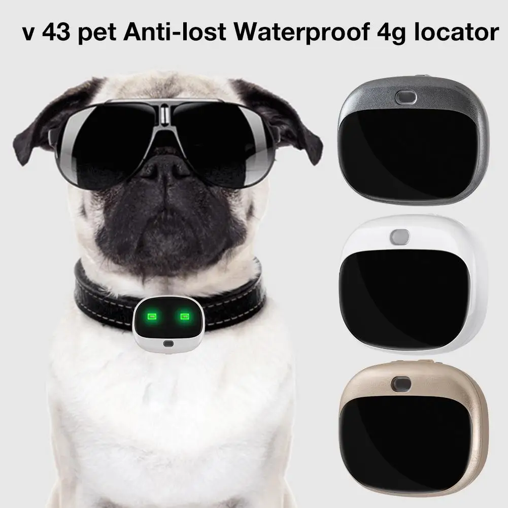 

V43 Pet 4G Dog Anti-lost GPS Tracker Device Waterproof Positioning Collar Personal Mini Pet Tracker 3G 2G Dog SIM GPS Tracker