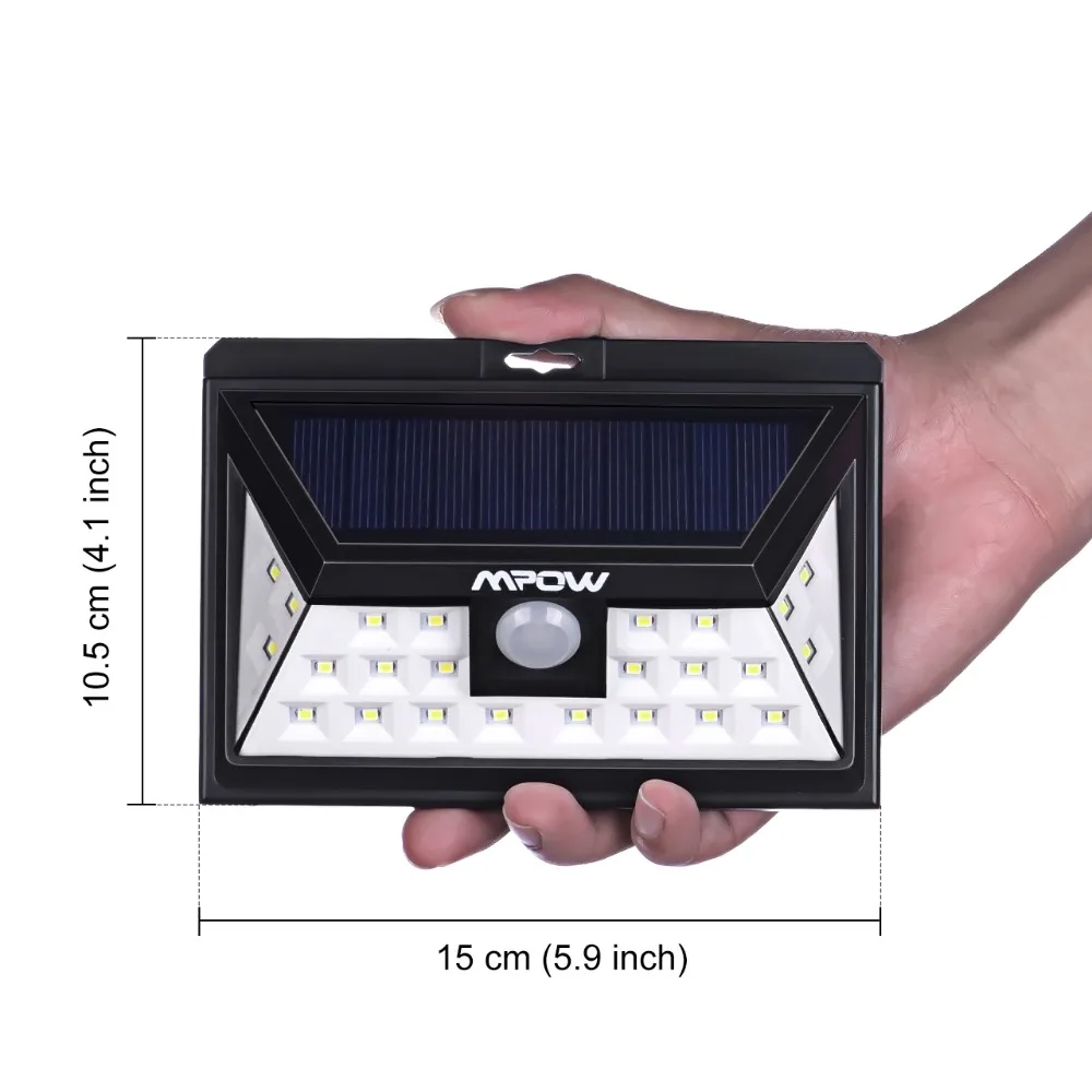 Mpow 24 LED Solar Light Outdoor Wireless Motion Sensor Wall Lamp 124Pcs Waterproof Security Lights Luz Solar Led Para Exterior (5)