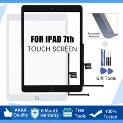 1 pçs para ipad 7 10.2 2019 7th gen a2197 a2198 a2200 lcd exterior da tela de toque digitador vidro frontal display toque substituição do painel