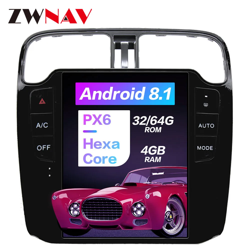 Вертикальный экран ZWNAV Tesla Android 9 0 PX6 4 + 128 Гб Встроенный Автомобильный CARPLAY для