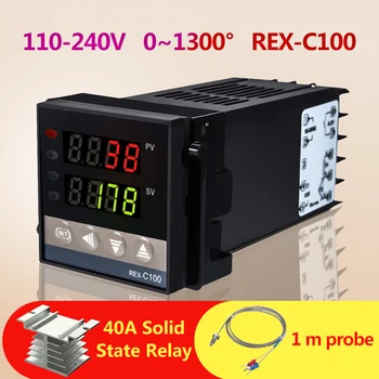 

Alarm REX-C100 110V to 240V 0 to 1300 Degree Digital PID Temperature Controller Kits with K Type Probe Sensor