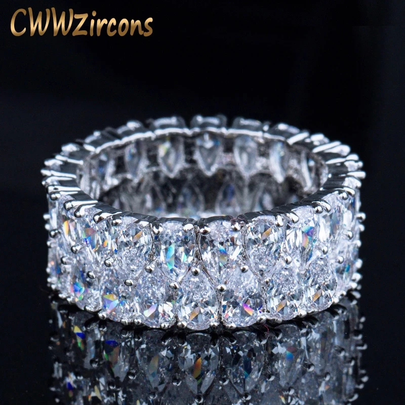 CWWZircons Full Cubic Zirconia Paved Round Wedding Engagement Ring for Women silver ring,wedding rings,finger rings,jewelry rings,ring jewelry,cubic zircon ring