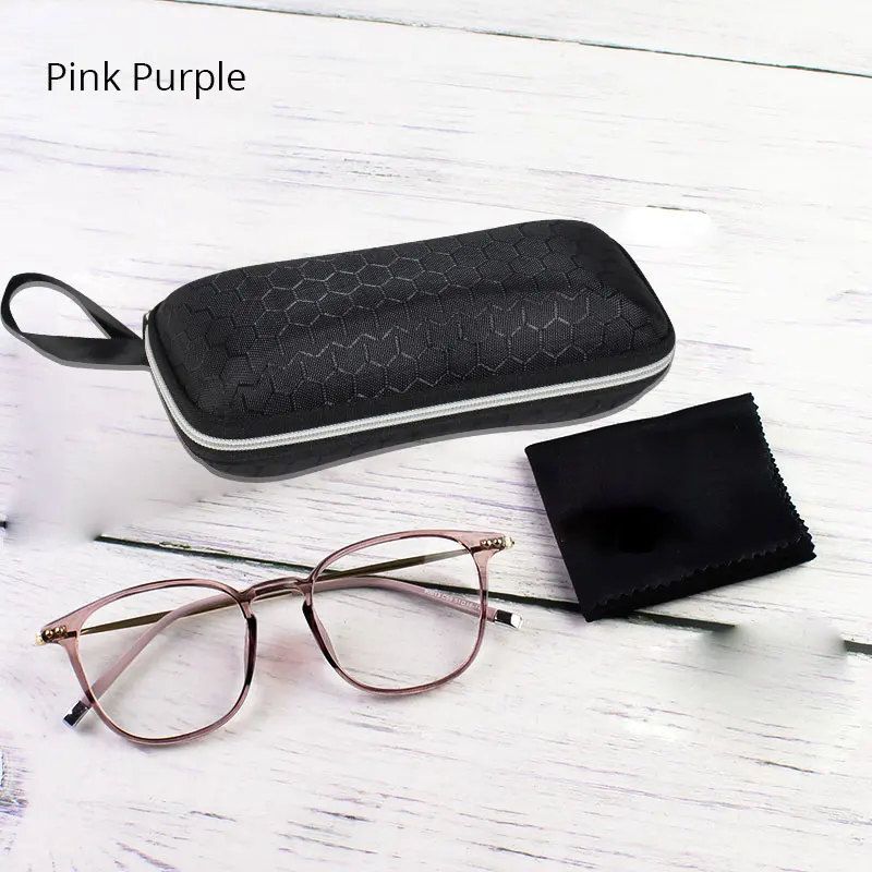 Pink Purple Прозрачные оправы для очков для мужчин и женщин, прозрачные линзы, ретро очки, корейская мода, оптические очки TR90, Кристальные, красные, серые, винтажные - Цвет оправы: Pink Purple