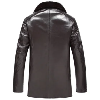 

Winter Genuine Sheepskin Leather Jacket Men Mink Coat Warm Leather Jackets Real Mink Fur Coat Blouson G03-K1225 KJ1350