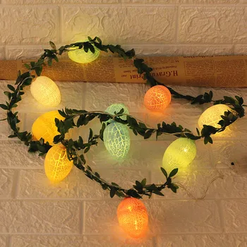 

Easter Eggs Wire String Lights Battery Operated Light Party Home Decor Lamps Crack pattern easter egg Creative lighting new #27