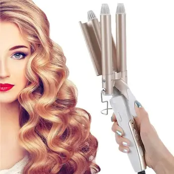 

Electric Hair Curler 3 Rod Curling Iron Wand Home Salon Women Hairstyling Tool