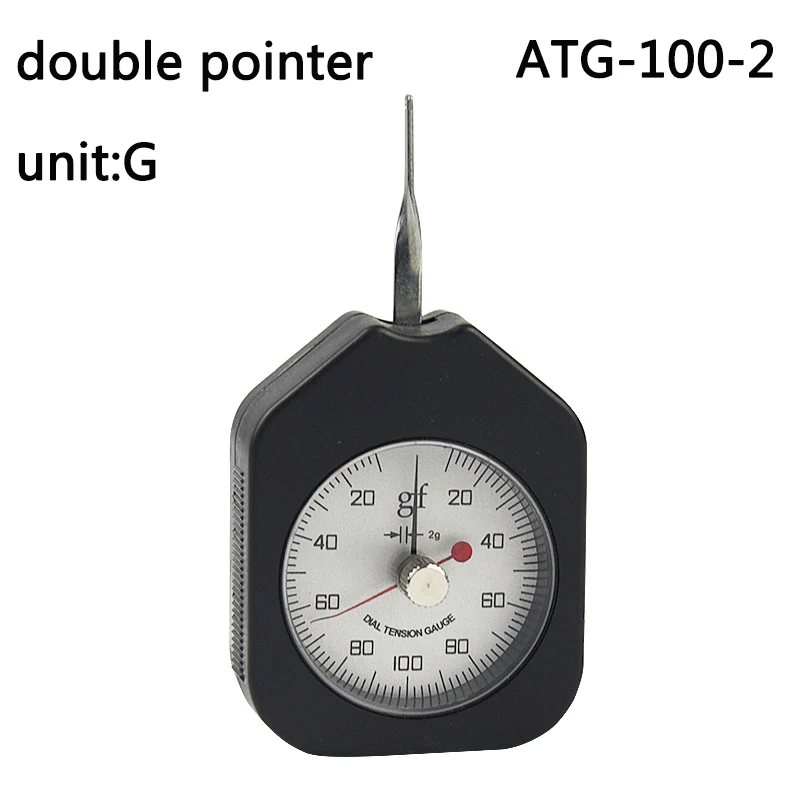 

100g dial tension gauge Analog tensiometro Double pointers tensionmeter ATG-100-2