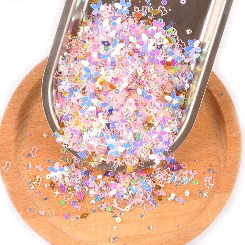 

10g(about 1000pcs) Mix Sequins For Crafts Glitter DIY Face Nail Art Decor Shell Spangle Sewing Supplies Paillette Stickers C2677