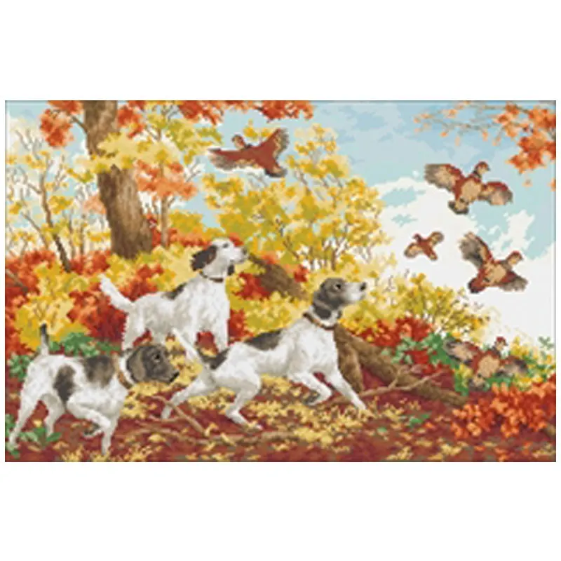 

Hunting season patterns Counted Cross Stitch 11CT 14CT 18CT DIY Chinese Cross Stitch Kits Embroidery Needlework Sets