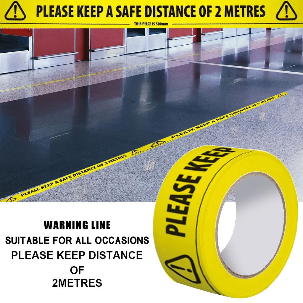 Red & White Hazard Warning Social Distancing Durable Warehouse Floor Tape 48mm 