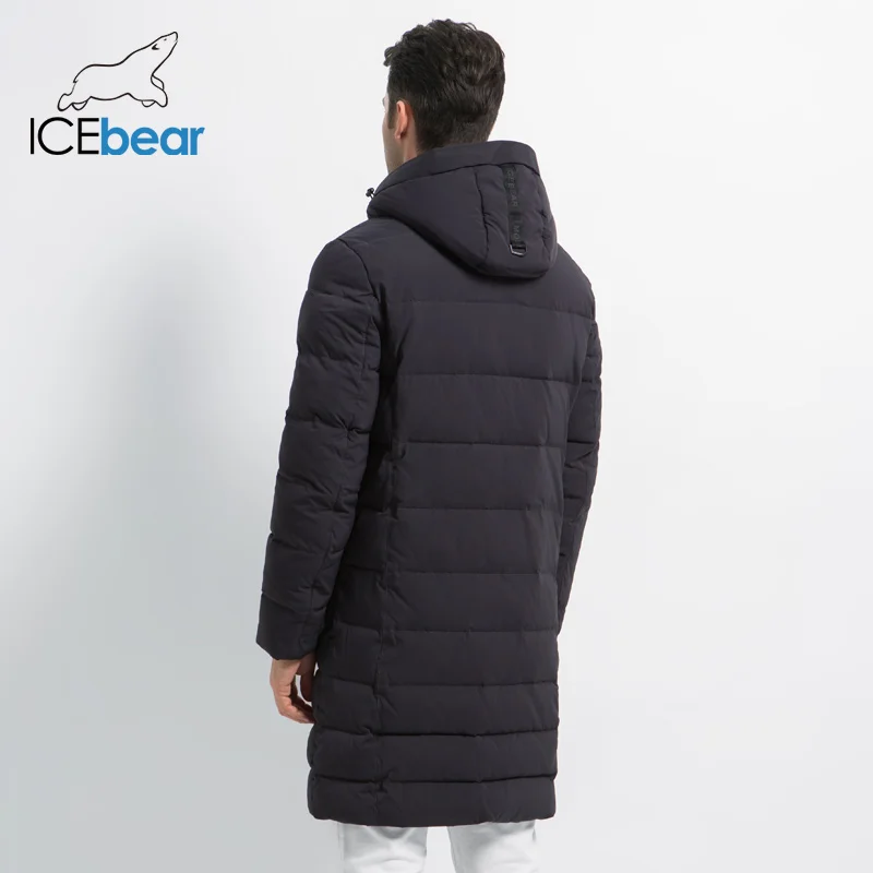 ICEbear новая зимняя куртка ветрозащитная мужская хлопковая модная мужская парка повседневная мужская куртка Высокое качество Мужская куртка MWD18826I