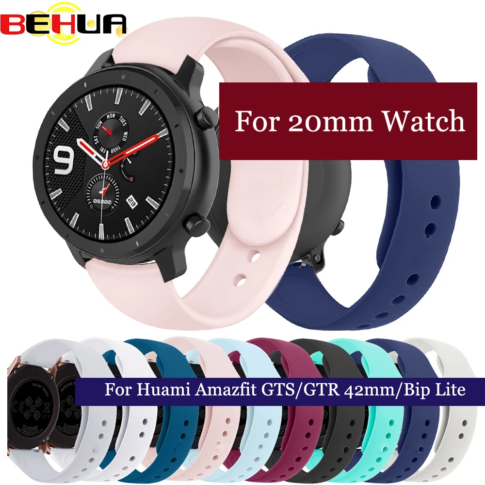 20 мм/22 мм ремешок для часов Huami Amazfit GTR 42 мм/47 GTS силиконовые ремешки сменный Браслет
